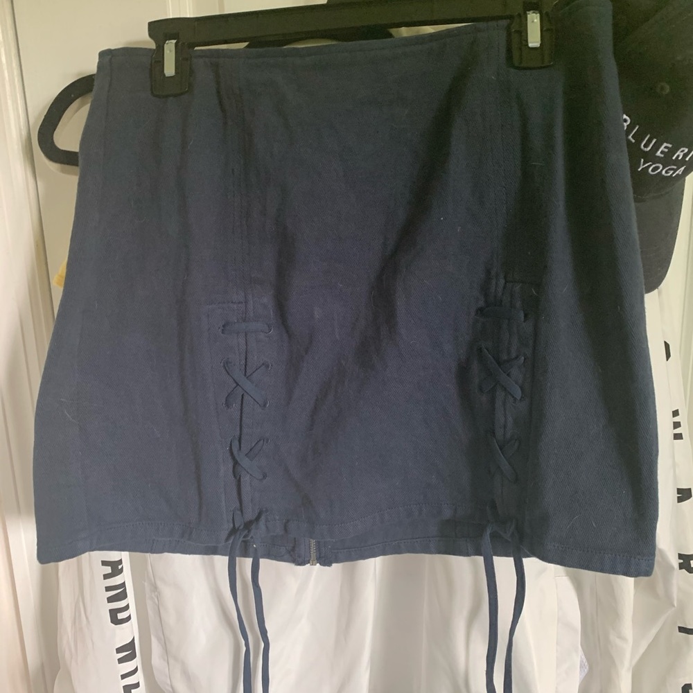 Forever 21 Navy Mini Skirt Lace Up